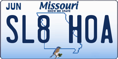 MO license plate SL8H0A