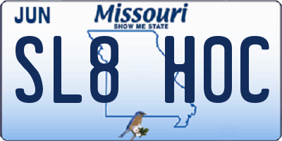MO license plate SL8H0C
