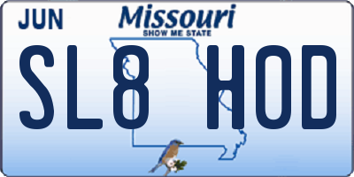 MO license plate SL8H0D