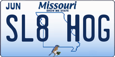 MO license plate SL8H0G
