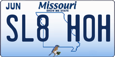 MO license plate SL8H0H