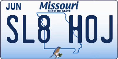 MO license plate SL8H0J