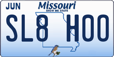 MO license plate SL8H0O
