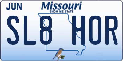 MO license plate SL8H0R