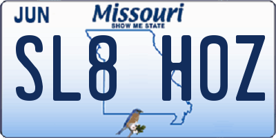 MO license plate SL8H0Z
