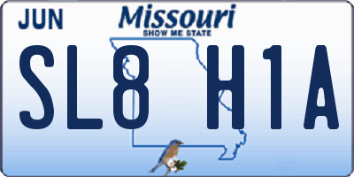 MO license plate SL8H1A