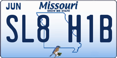 MO license plate SL8H1B