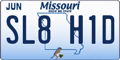 MO license plate SL8H1D