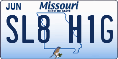 MO license plate SL8H1G