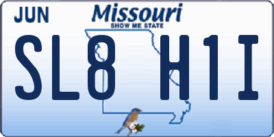 MO license plate SL8H1I