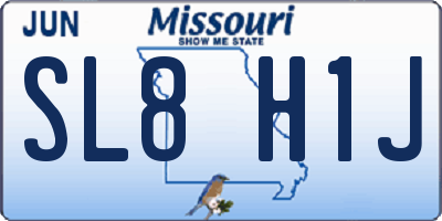 MO license plate SL8H1J