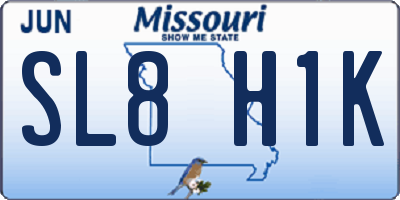 MO license plate SL8H1K