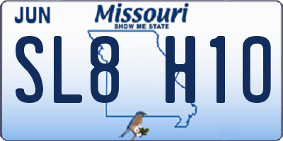 MO license plate SL8H1O