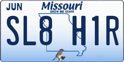 MO license plate SL8H1R