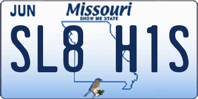 MO license plate SL8H1S