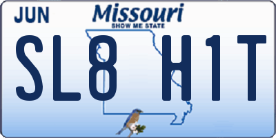 MO license plate SL8H1T