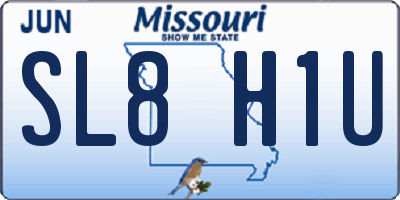 MO license plate SL8H1U