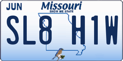 MO license plate SL8H1W