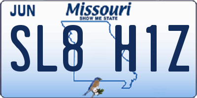 MO license plate SL8H1Z