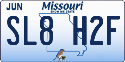 MO license plate SL8H2F