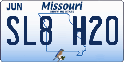 MO license plate SL8H2O