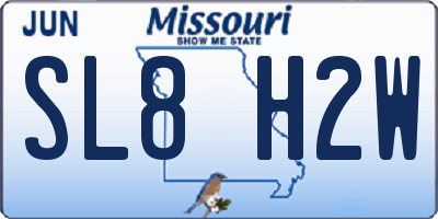 MO license plate SL8H2W