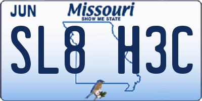 MO license plate SL8H3C