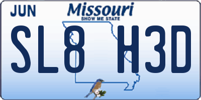MO license plate SL8H3D