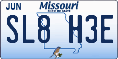 MO license plate SL8H3E
