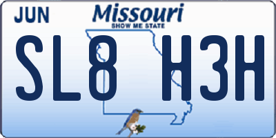 MO license plate SL8H3H