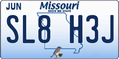 MO license plate SL8H3J