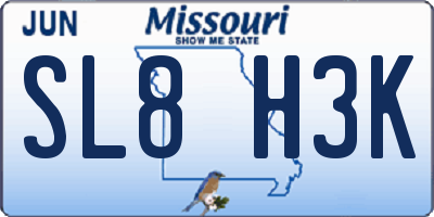MO license plate SL8H3K