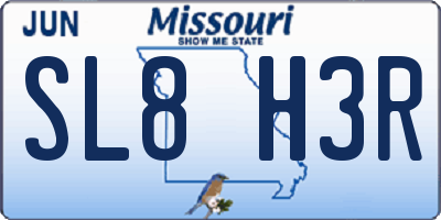 MO license plate SL8H3R