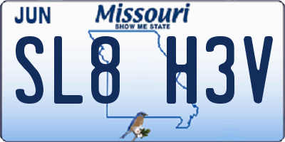 MO license plate SL8H3V