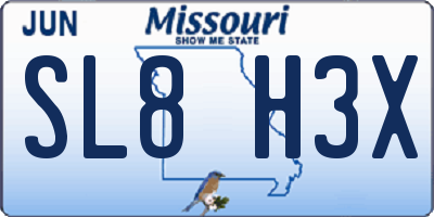 MO license plate SL8H3X