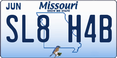 MO license plate SL8H4B