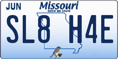 MO license plate SL8H4E