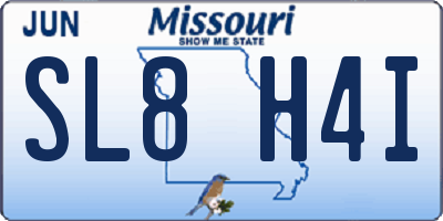 MO license plate SL8H4I