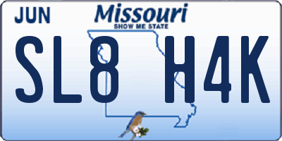 MO license plate SL8H4K