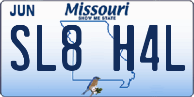 MO license plate SL8H4L
