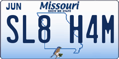 MO license plate SL8H4M