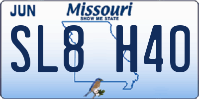 MO license plate SL8H4O