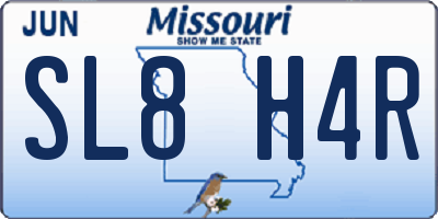 MO license plate SL8H4R