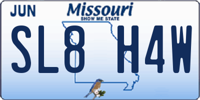 MO license plate SL8H4W