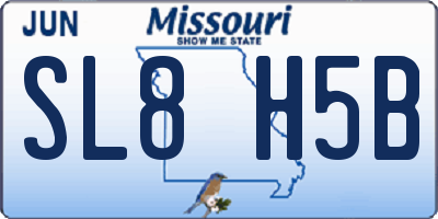 MO license plate SL8H5B