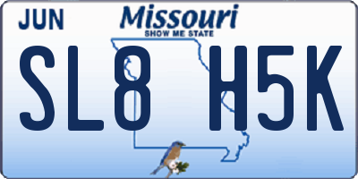 MO license plate SL8H5K