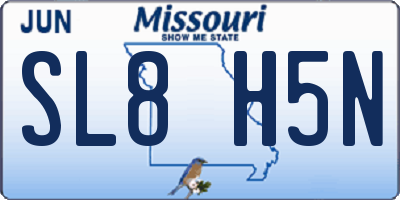 MO license plate SL8H5N