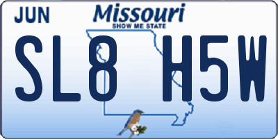 MO license plate SL8H5W