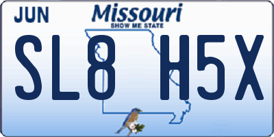 MO license plate SL8H5X