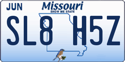 MO license plate SL8H5Z